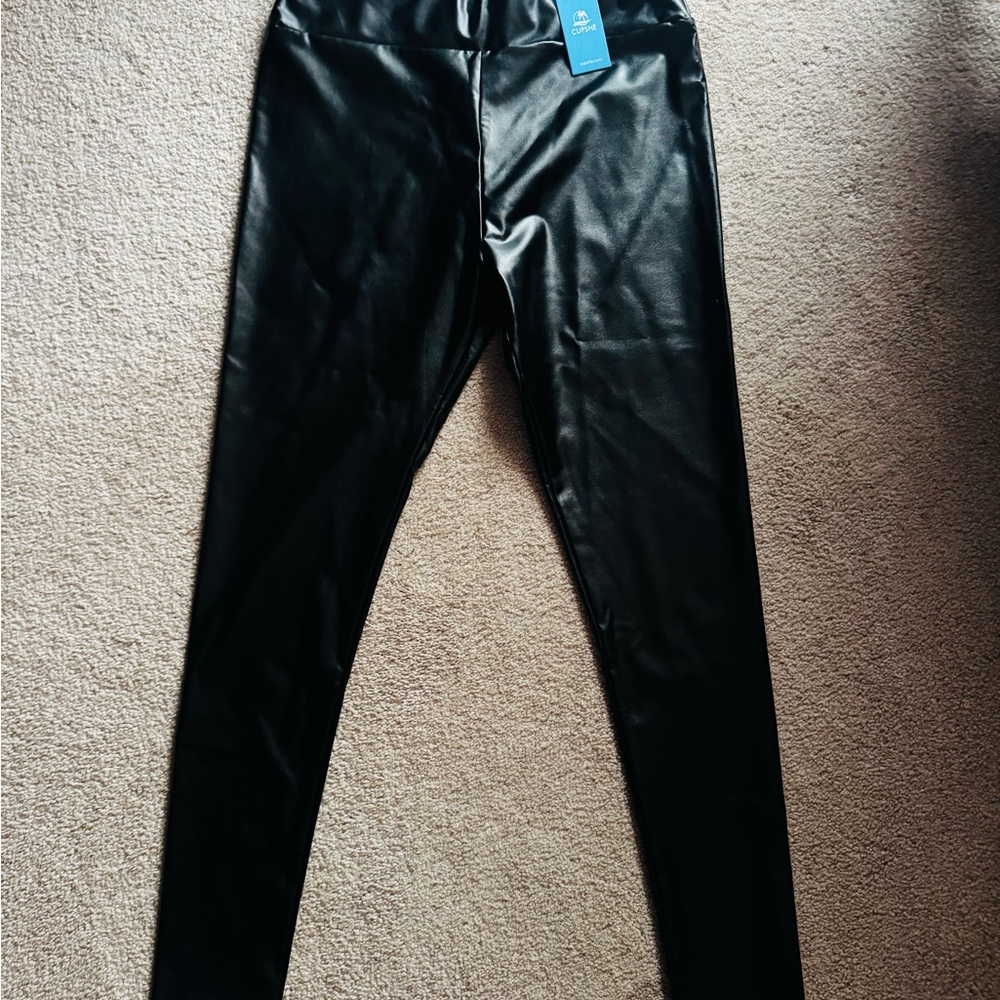 Cupshe Black Liquid Leather Leggings